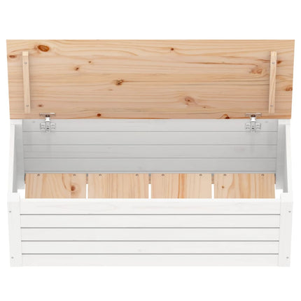 Contenitore Portaoggetti Bianco 89x36,5x33cm Massello di Pino