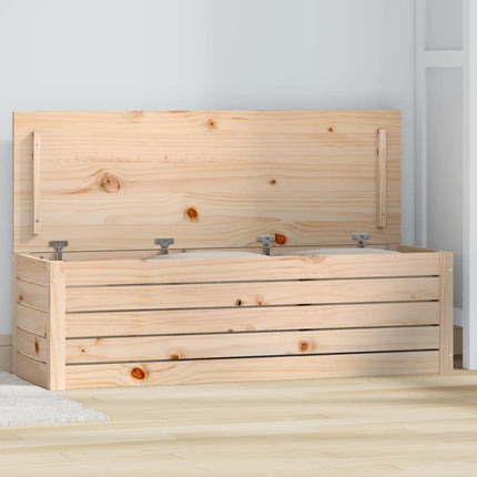 Contenitore Portaoggetti 109x36,5x33 cm Legno Massello Pino