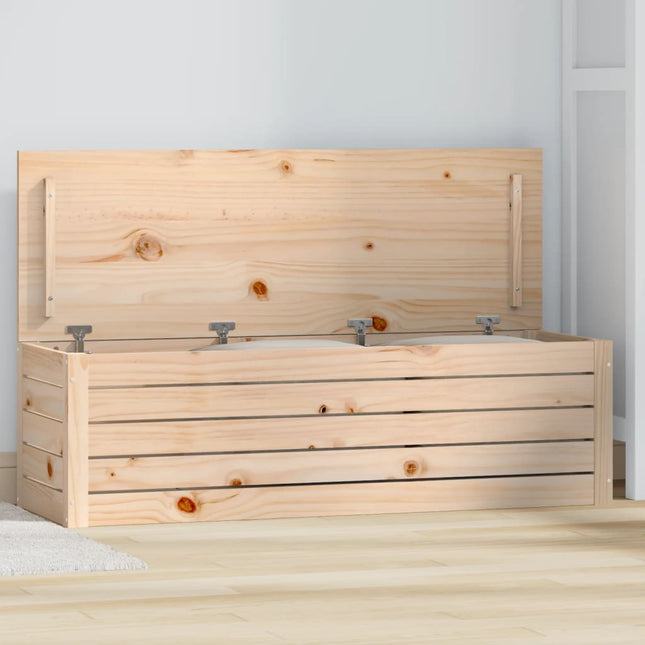 Contenitore Portaoggetti 109x36,5x33 cm Legno Massello Pino