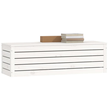Contenitore Portaoggetti Bianco 109x36,5x33cm Massello di Pino