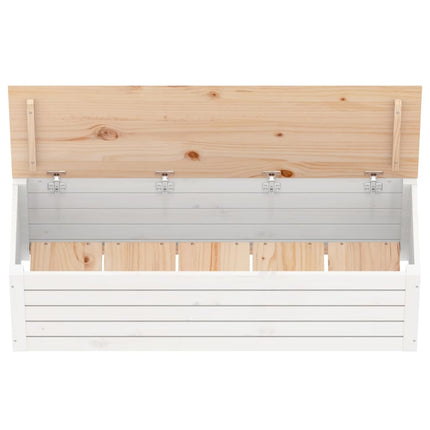 Contenitore Portaoggetti Bianco 109x36,5x33cm Massello di Pino