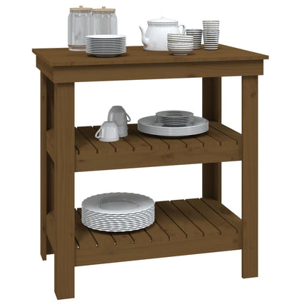 Banco da Lavoro Ambra 78,5x50x80 cm in Legno Massello di Pino