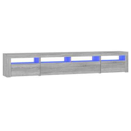 Mobile Porta TV con Luci LED Grigio Sonoma 240x35x40 cm