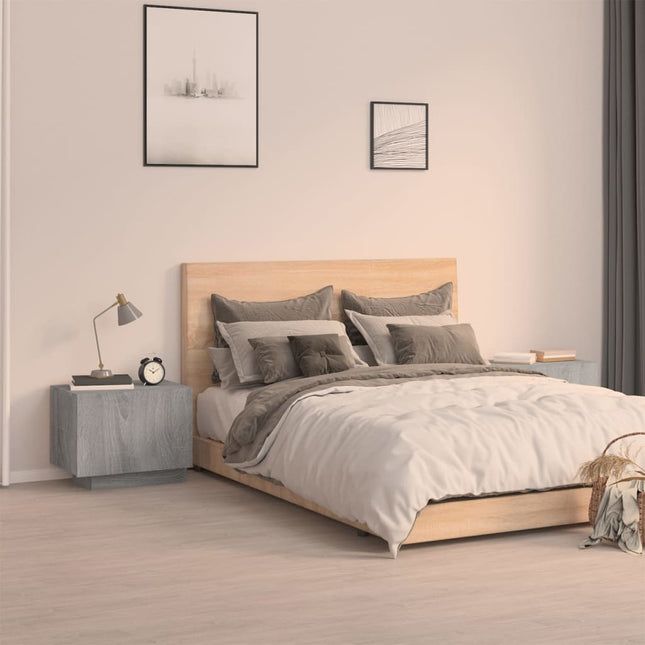 Comodino Grigio Sonoma 100x35x40 cm in Legno Multistrato