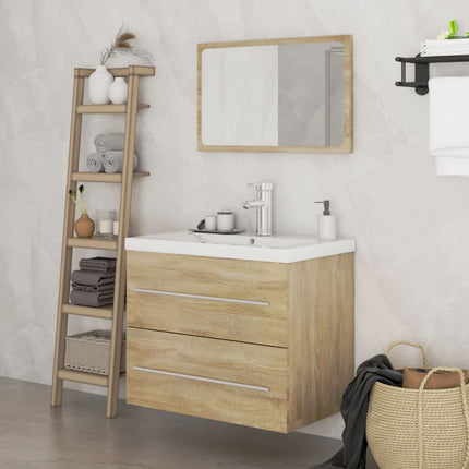 Set Mobili da Bagno 3 pz Rovere Sonoma