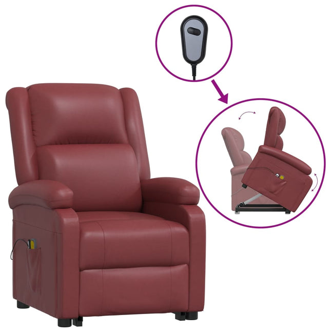 Poltrona Alzapersona Rosso Vino Similpelle