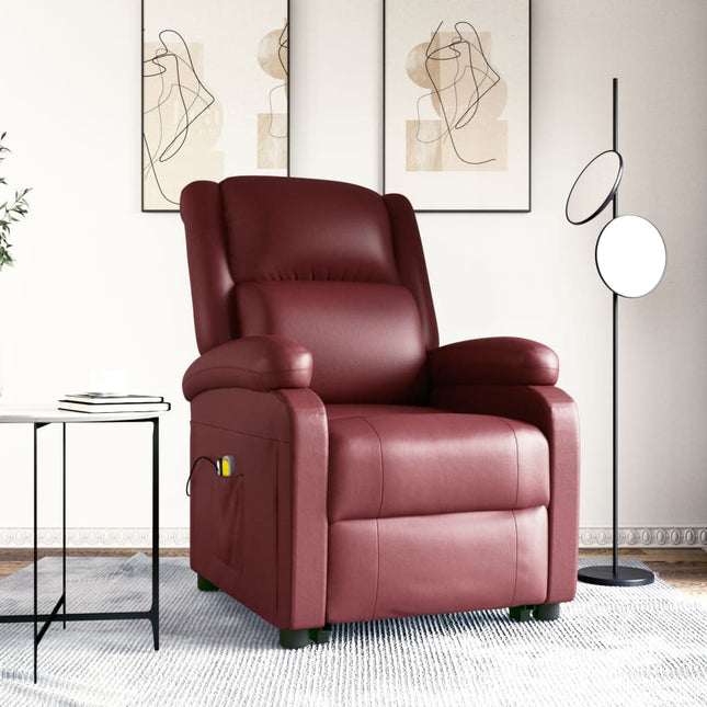 Poltrona Alzapersona Rosso Vino Similpelle