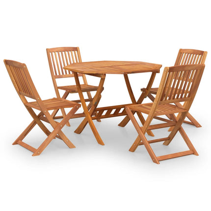 Set da Pranzo per Giardino 5 pz in Legno Massello di Acacia