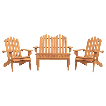 Set Salotto da Giardino Adirondack 4pz Legno Massello di Acacia