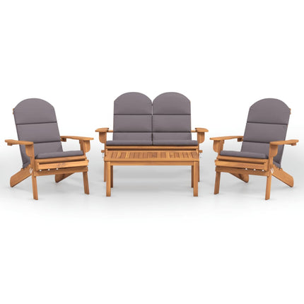 Set Salotto da Giardino Adirondack 4pz Legno Massello di Acacia