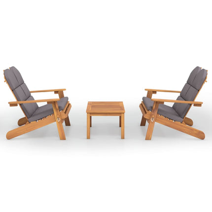 Set Salotto da Giardino Adirondack 3pz Legno Massello di Acacia