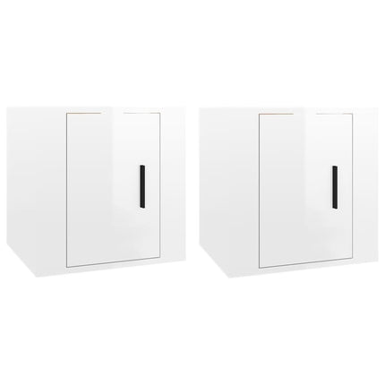 Mobili Porta TV a Parete 2 pz Bianco Lucido 40x34,5x40 cm