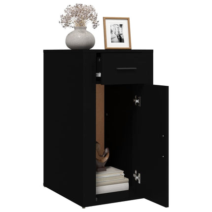 Armadietto da Scrivania Nero 40x49x75 cm in Legno Multistrato