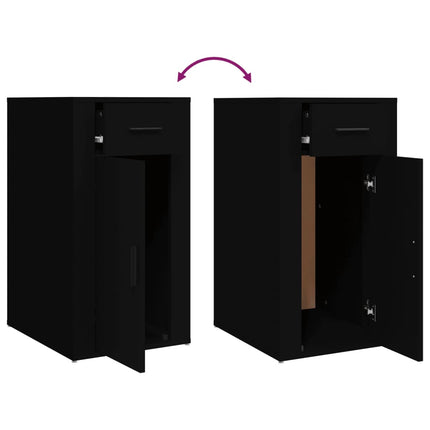 Armadietto da Scrivania Nero 40x49x75 cm in Legno Multistrato