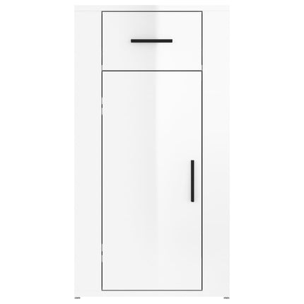 Armadietto Scrivania Bianco Lucido 40x49x75cm Legno Multistrato