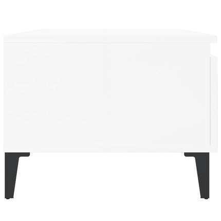 Tavolini 2pz Bianco Lucido 50x46x35 cm in Legno Multistrato