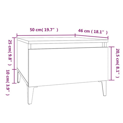 Tavolino da Salotto Rovere Marrone 50x46x35cm Legno Multistrato