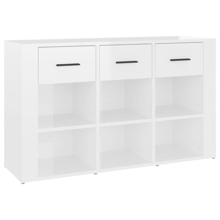 Credenza Bianco Lucido 100x30x59,5 cm in Legno Multistrato