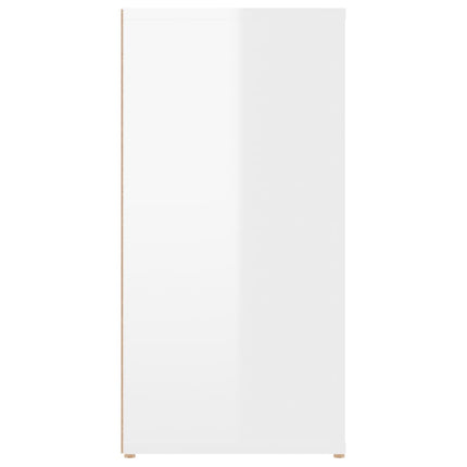 Credenza Bianco Lucido 100x30x59,5 cm in Legno Multistrato