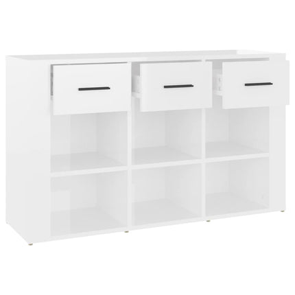 Credenza Bianco Lucido 100x30x59,5 cm in Legno Multistrato