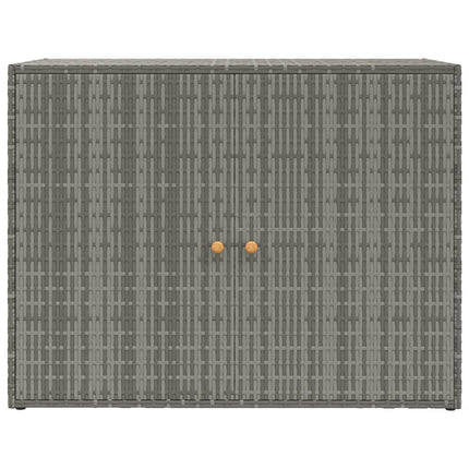 Mobile Portaoggetti da Giardino Grigio 100x55,5x80cm Polyrattan