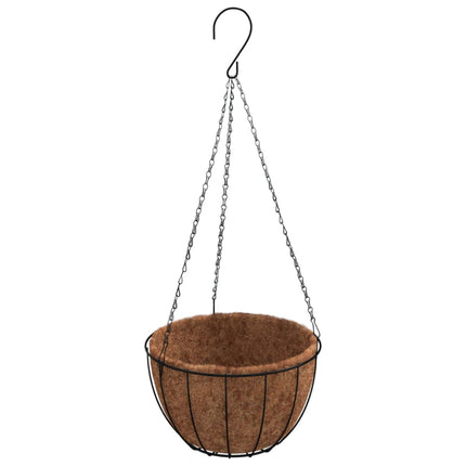 Fioriere Pensili 4 pz Rivestimenti Cocco Nero ÃƒËœ40x63cm Acciaio