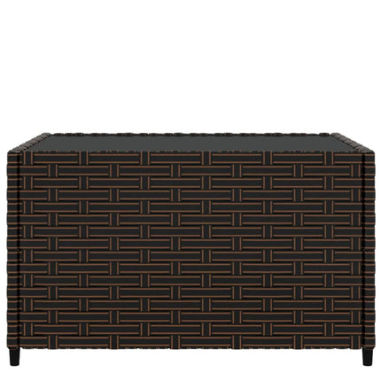 Tavolino Quadrato da Giardino Marrone 50x50x30cm in Polyrattan