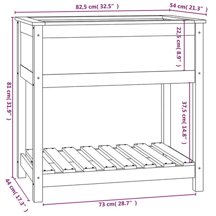 Fioriera con Mensola Ambra 82,5x54x81 cm in Legno Massello Pino