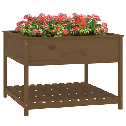 Fioriera con Mensola Ambra 111,5x111,5x81cm Legno Massello Pino