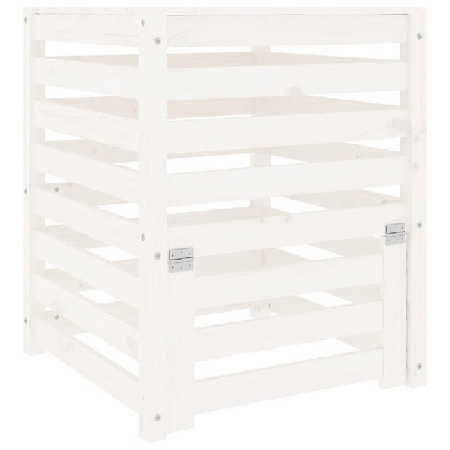 Compostiera Bianca 63,5x63,5x77,5 cm in Legno Massello di Pino