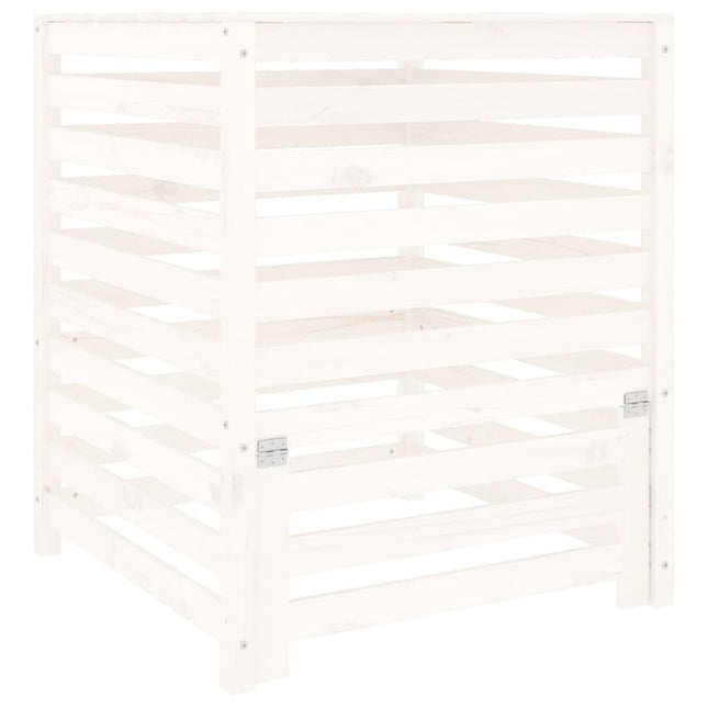 Compostiera Bianca 82,5x82,5x99,5 cm in Legno Massello di Pino