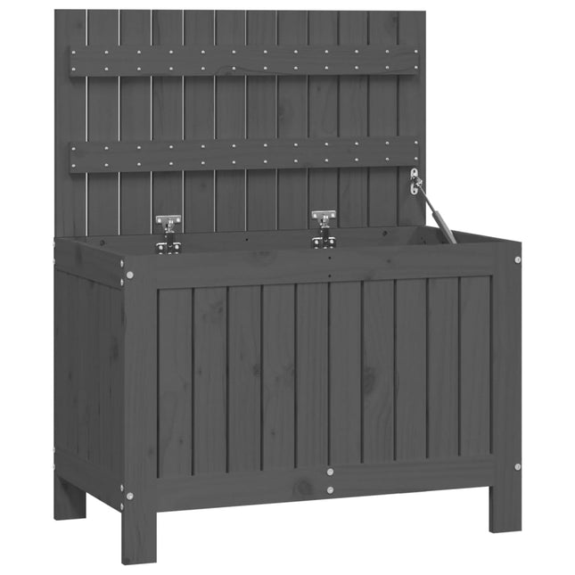 Contenitore Giardino Grigio 76x42,5x54cm Legno Massello di Pino
