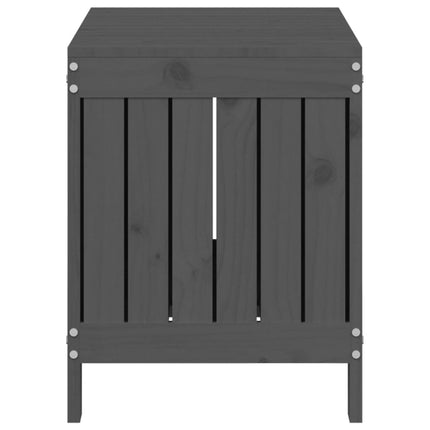 Contenitore Giardino Grigio 76x42,5x54cm Legno Massello di Pino