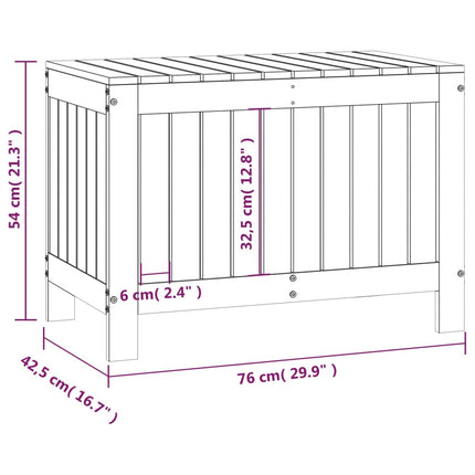 Contenitore Giardino Grigio 76x42,5x54cm Legno Massello di Pino