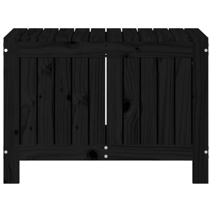 Contenitore da Giardino Nero 76x42,5x54 cm Legno Massello Pino