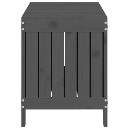 Contenitore Giardino Grigio 108x42,5x54 cm Legno Massello Pino