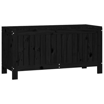 Contenitore da Giardino Nero 108x42,5x54cm Legno Massello Pino