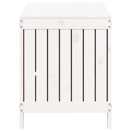Contenitore da Giardino Bianco 115x49x60 cm Legno Massello Pino
