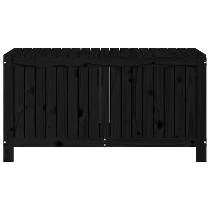 Contenitore da Giardino Nero 121x55x64cm Legno Massello di Pino