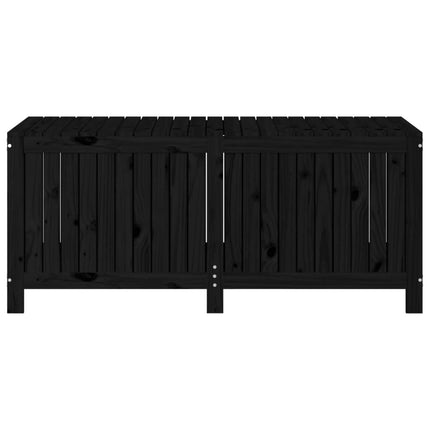 Contenitore da Giardino Nero 147x68x64cm Legno Massello di Pino