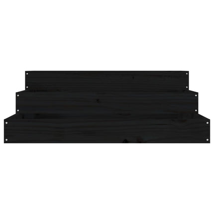Fioriera Nera 78x78x27 cm in Legno Massello di Pino