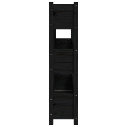 Fioriera Nera 112x25x104,5 cm in Legno Massello di Pino