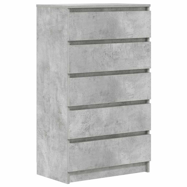 Cassettiera Grigio Cemento 60x36x103 cm in Legno Multistrato