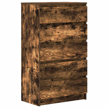 Cassettiera Rovere Fumo 60x36x103 cm in Legno Multistrato