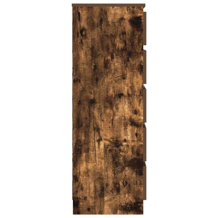 Cassettiera Rovere Fumo 60x36x103 cm in Legno Multistrato