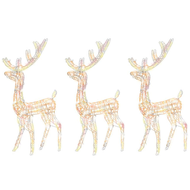 Decorazioni Natalizie in Acrilico Renne 3 pz 120 cm Multicolore
