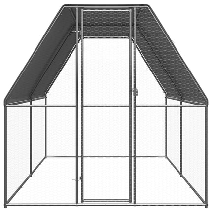 Gabbia per Polli da Esterno 2x4x2 m in Acciaio Zincato