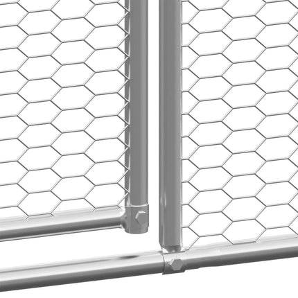 Gabbia per Polli da Esterno 2x10x2 m in Acciaio Zincato