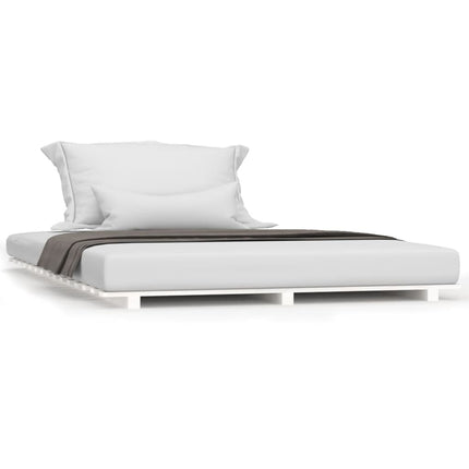 Letto senza Materasso Bianco 140x190 cm Legno Massello di Pino
