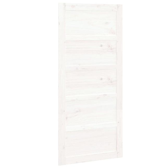 Porta del Granaio Bianca 90x1,8x204,5 cm Legno Massello di Pino